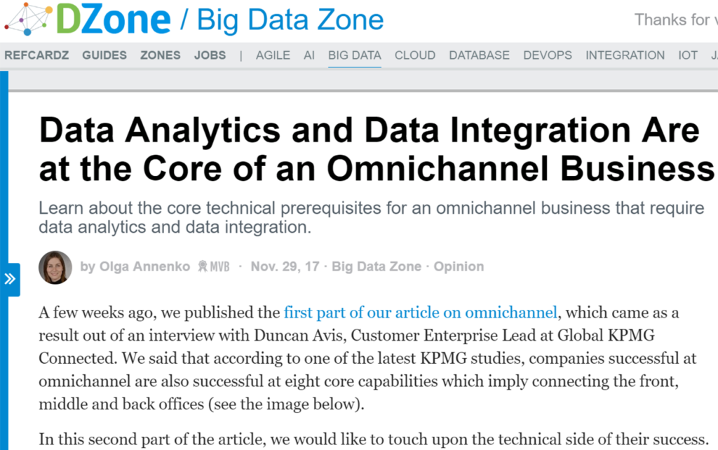 Data Analytics and Data Integration are the Core of Omnichannel